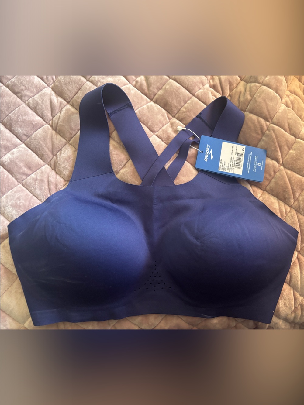 Brooks Seamless Sports Bra in Navy Blue 34 DD/E